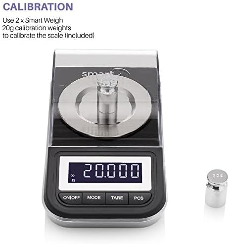 Smart Weigh 50g x 0.001 Grams, Premium High Precision Digital Milligram Scale, Includes Tweezers, Calibration Weights,Three Weighing Pans and Case3