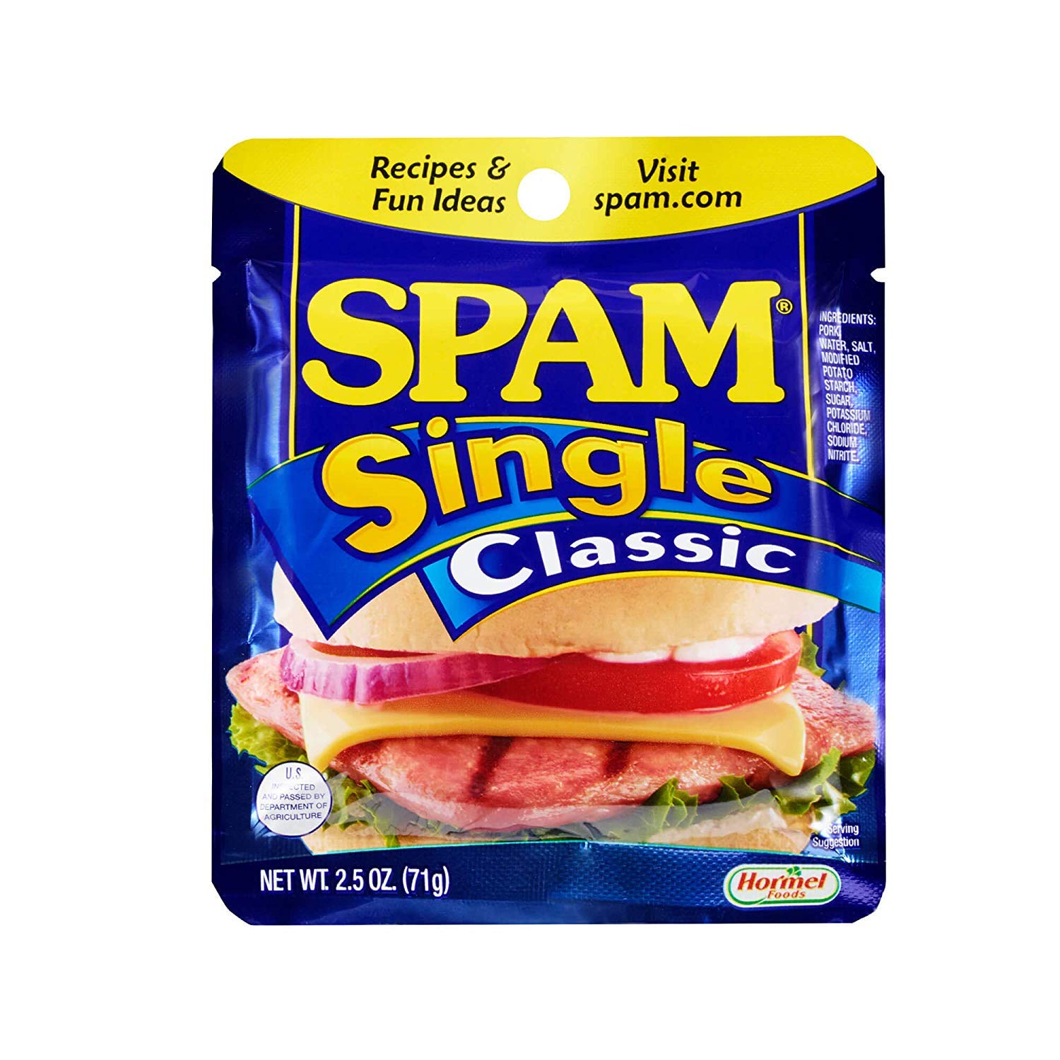 Spam Single Classic, 2.5 Ounce Pouch (Pack of 24) Spam Single Classic, 2.5 Ounce Pouch (Pack of 24)