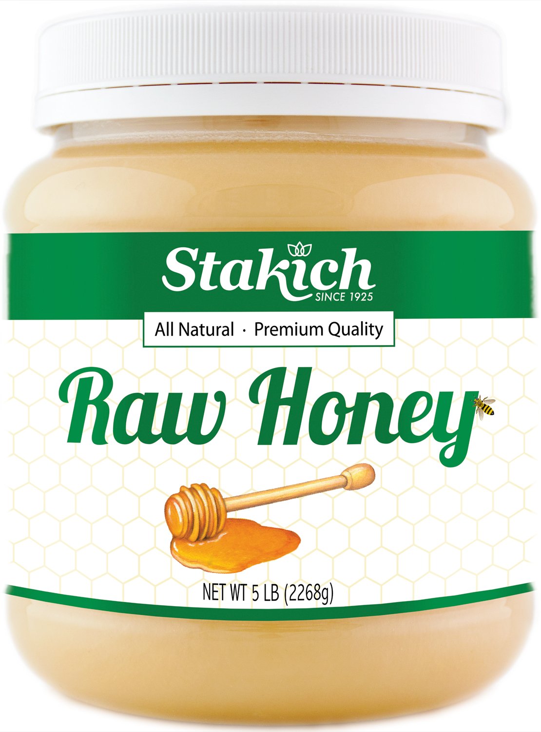 Stakich Raw Honey - Pure, Unprocessed, Unheated, Kosher - 5 Pound (80 Ounce)2