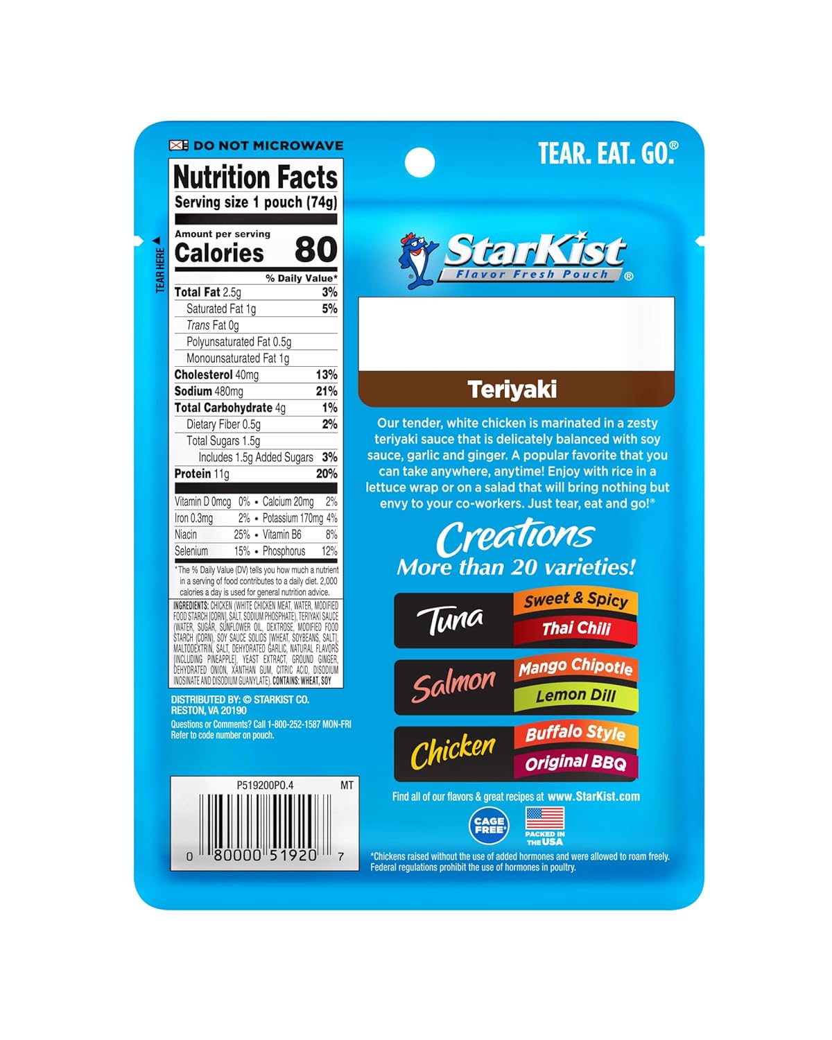 StarKist Chicken Creations Teriyaki - 2.6 oz Pouch (Pack of 12)4