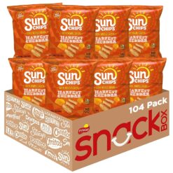 SunChips Multigrain Snacks, Harvest Cheddar, 1 Ounce (Pack of 104)