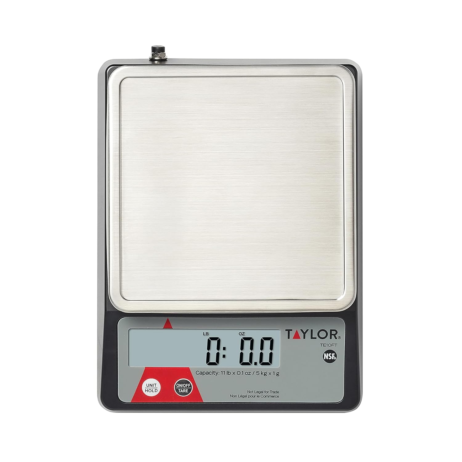Taylor TE10FT 11-Pound Commercial Digital Portion Control Scale, 11 lb (5 kg) in 0.1 oz (1 g) Food and Cooking Scale, Tare and Hold Function, NSF, Stainless Steel Platform6