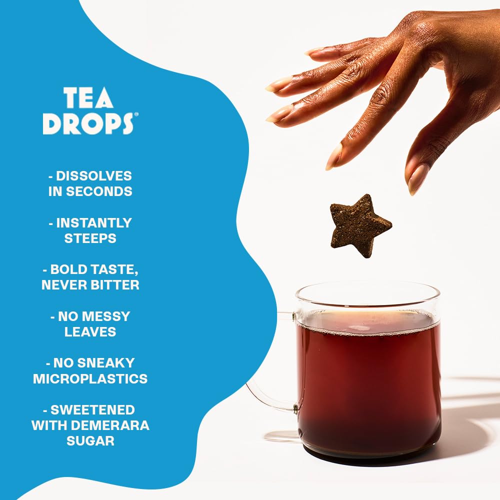 Tea Drops Sampler Box 25 Count Organic Dissolvable Loose Leaf Tea Iced or Hot Naturally Sweetened Organic Chai, Rose Earl Grey, Citrus Ginger, Peppermint, Matcha 25 Servings - 5 Per Flavor45