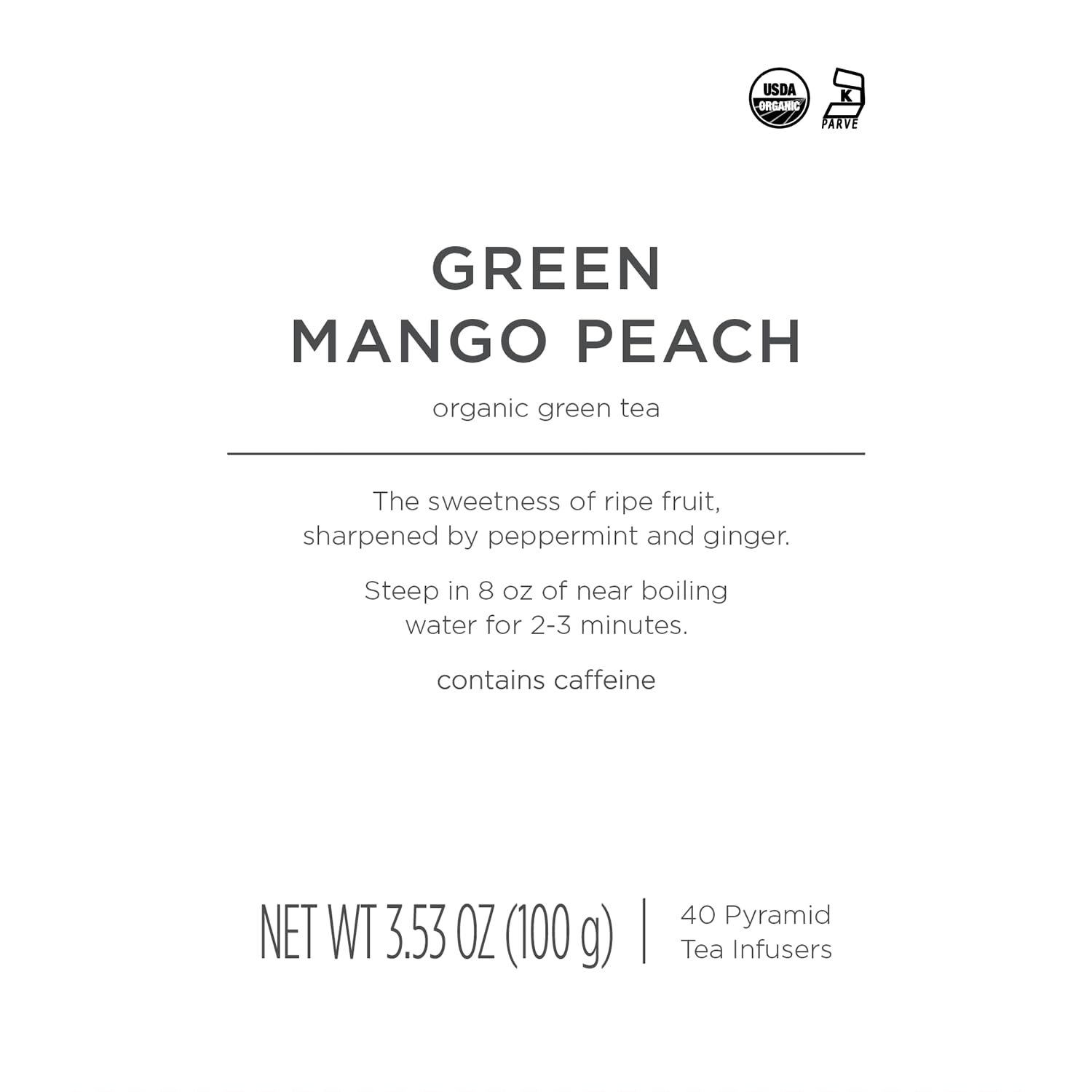 Tea Forte Green Mango Peach Green Tea Event Box, Bulk Pack of 40 Pyramid Infuser Tea Sachets for All Occasions6