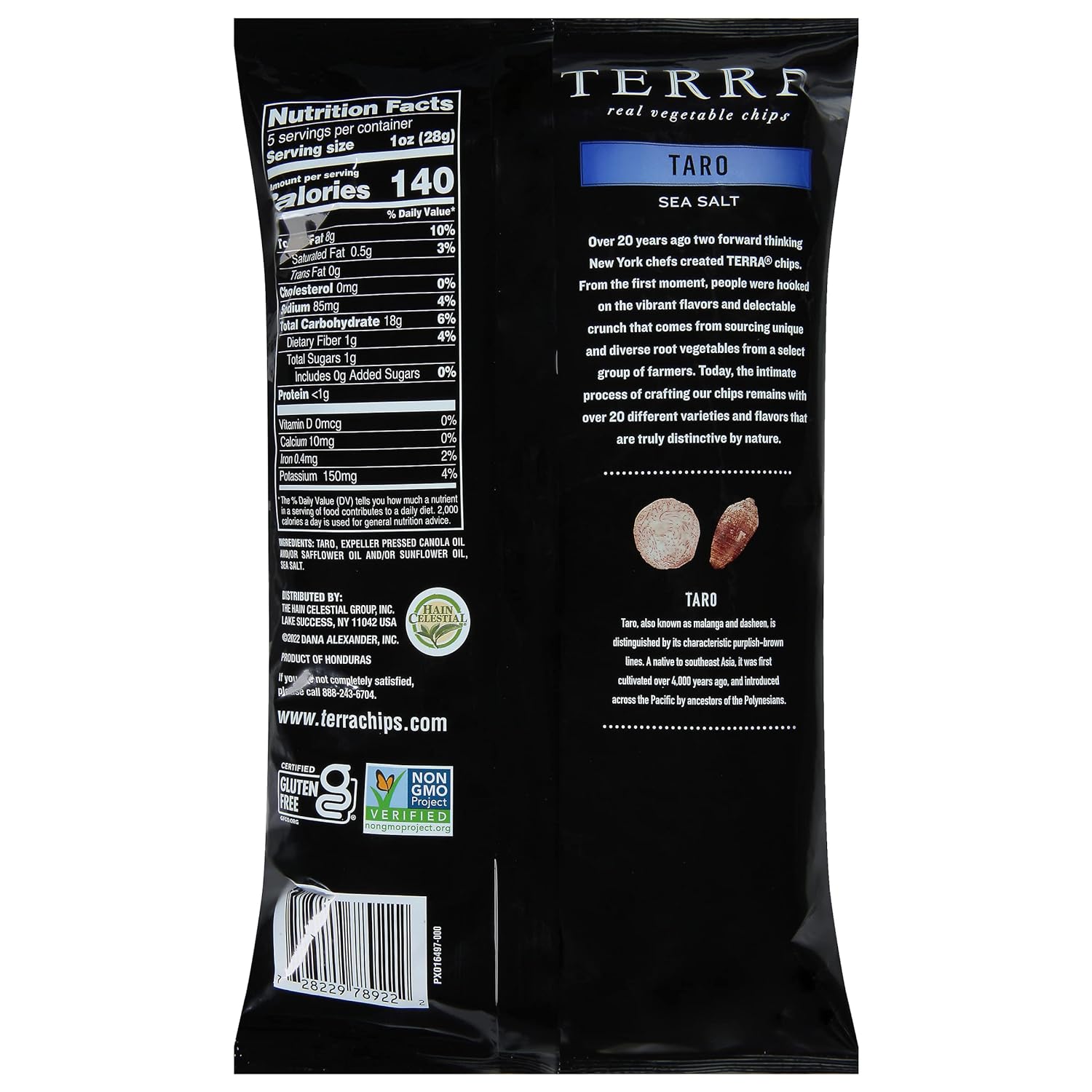 Terra Vegetable Chips, Taro Chips with Sea Salt, 5 Oz (Pack of 12)1