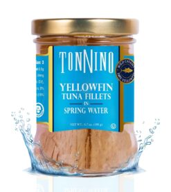 Tonnino Yellowfin Tuna in Water 6.7 oz - Gourmet 6-Pack: Omega-3, High Protein, Gluten-Free, Ready-to-Eat Tuna Packets for Tuna Salad, Tuna Fish Alternative to Salmon, Kosher, Perfect for tuna salad