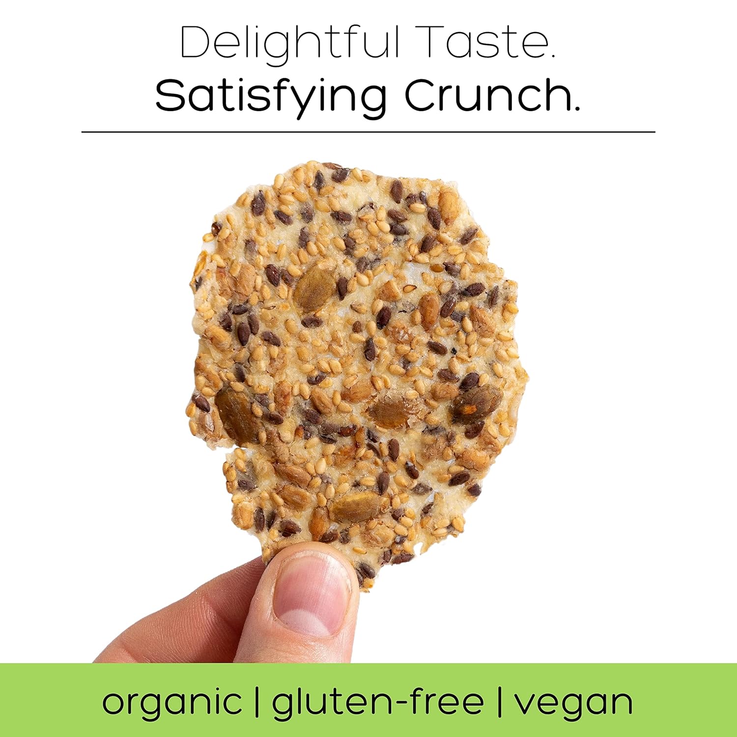 Top Seedz Certified Organic Gluten Free Sea Salt & 6 Seed Crackers 6-Pack 5 Ounces Healthy Vegan Crackers with Plant Based Protein Made of Sunflower, Flax, Sesame and Pumpkin Seed3