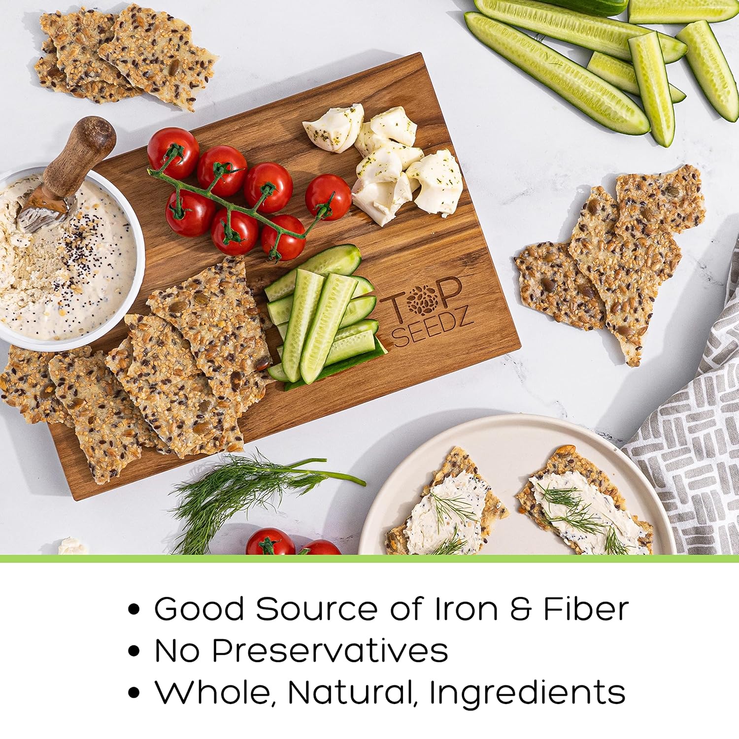 Top Seedz Deluxe Organic Gluten Free Vegan Seed Crackers and Roasted Seeds Bundle 1 Pouch of Maple Magic Roasted Seeds 3 Packs of Sea Salt Crackers 2 Packs of 6-Seed Crackers3