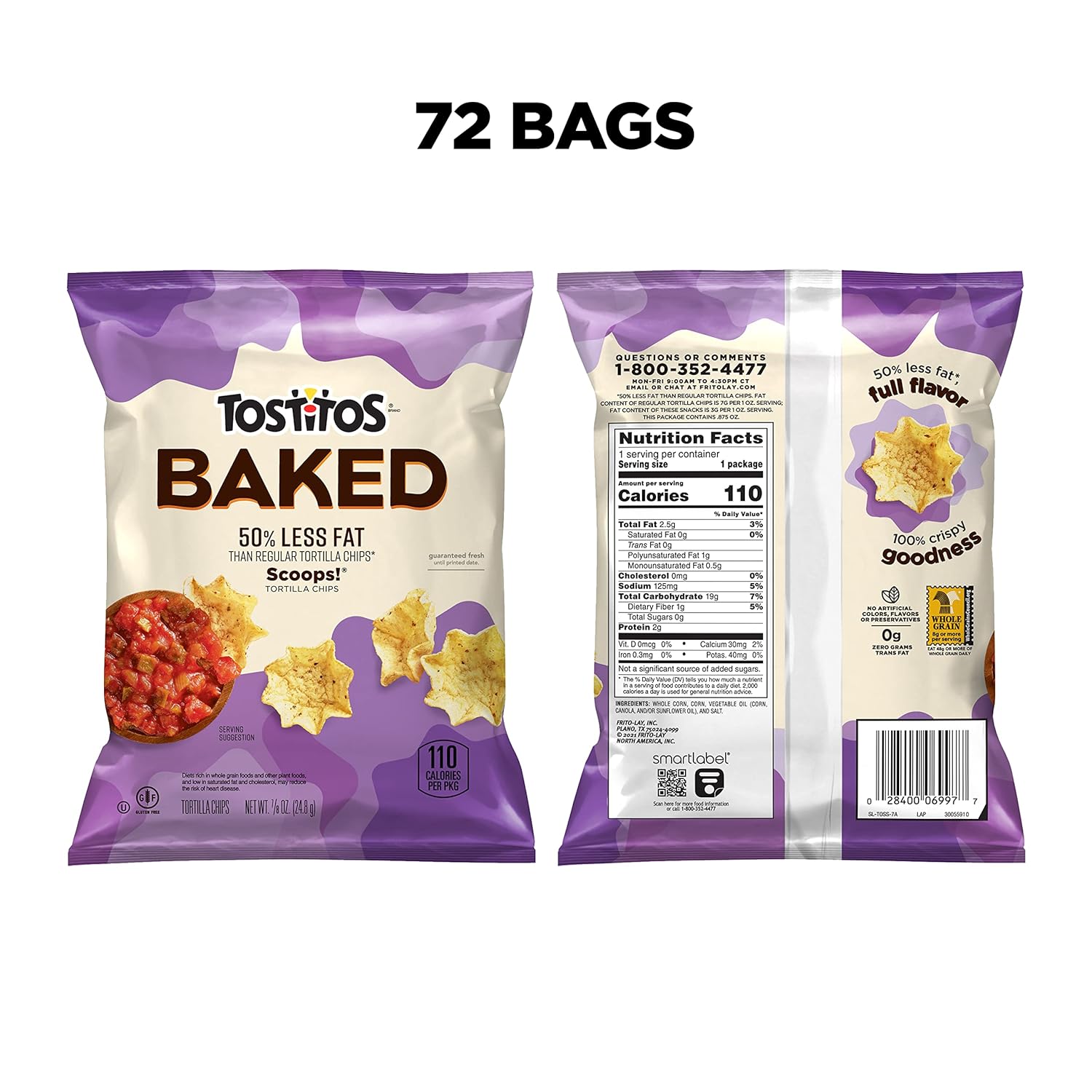 Tostitos, Oven Baked Scoops! Tortilla Chips, 0.875 Ounce (Pack of 72)4