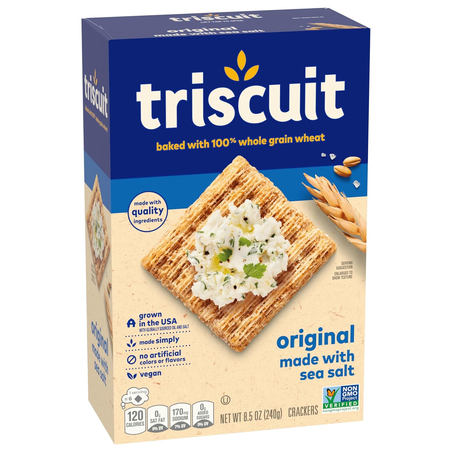 Triscuit Original Whole Grain Wheat Crackers, Vegan Crackers, 12 - 8.5 oz Boxes189
