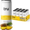 Tru Defend Seltzer, Immune Support Drinks with 100% Vitamin C, Pineapple Fruit Juice Flavored Sparkling Water, Caffeine Free, Kosher, Gluten Free, Vegan, Low Calories, No Sugar Added Beverages, 12oz (Pack of 12)