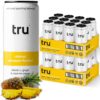 Tru Defend Seltzer, Pineapple Flavored Sparkling Water Made with Real Fruit Juice - Immune Support Drink plus 100% Vitamin C - Caffeine Free, Kosher, GF, No Added Sugar Beverages, 12oz (Pack of 24)