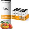 Tru Energy Seltzer, Clean Energy Drinks with B-Vitamins, Mango Fruit Juice Flavored Sparkling Water, 12oz (Pack of 12)