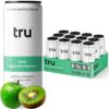 Tru Focus Seltzer, Apple Kiwi Flavored Sparkling Water Made with Real Fruit Juice - Nootropic Drink plus Yerba Mate Extract - Natural Caffeine, Kosher, GF, No Added Sugar Beverages, 12oz (Pack of 24)
