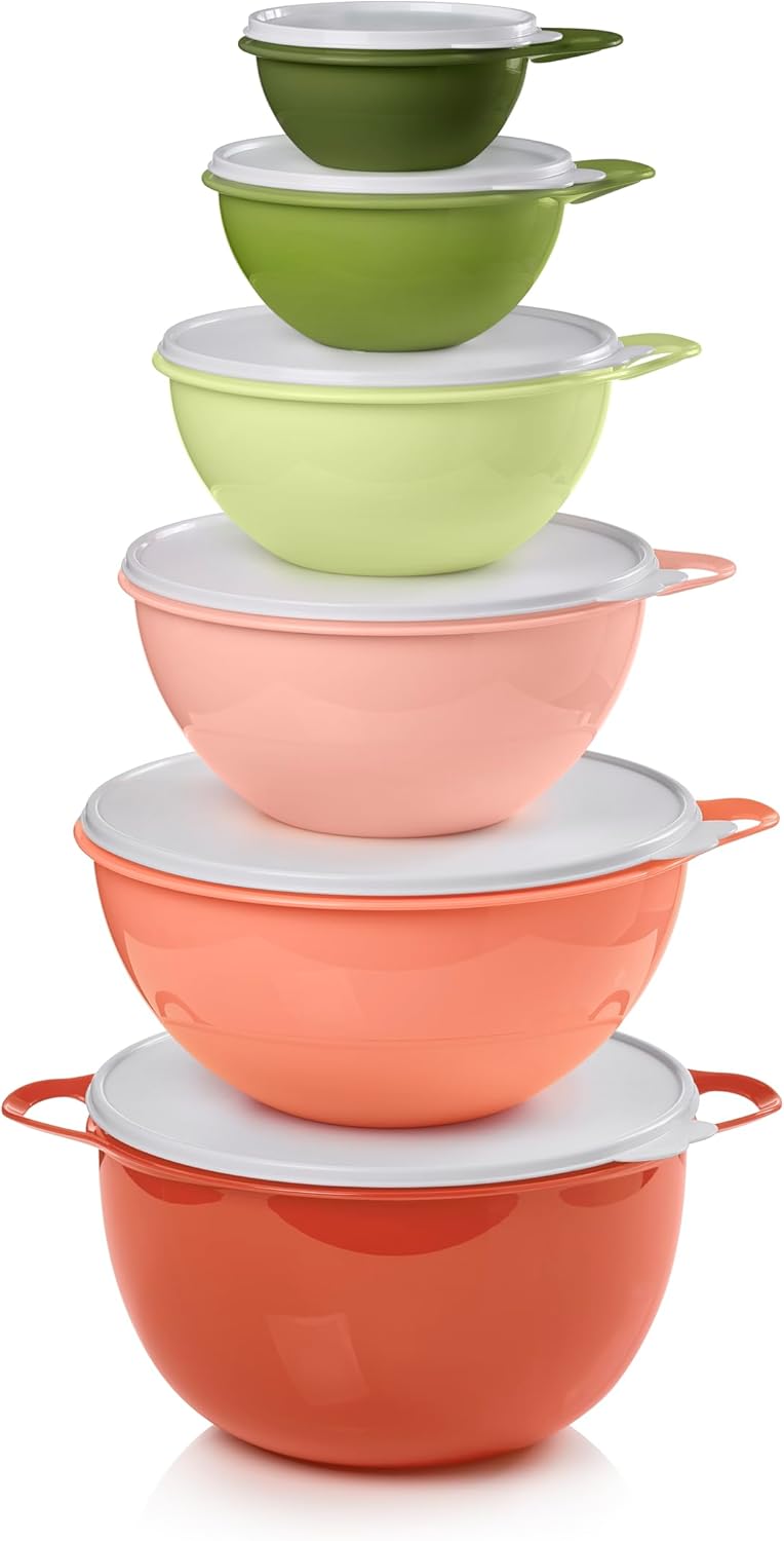 Tupperware Thatsa Bowl Collection 6 Bowl Food Storage Container Set - Dishwasher Safe & BPA Free - (6 Bowls + 6 lids)93