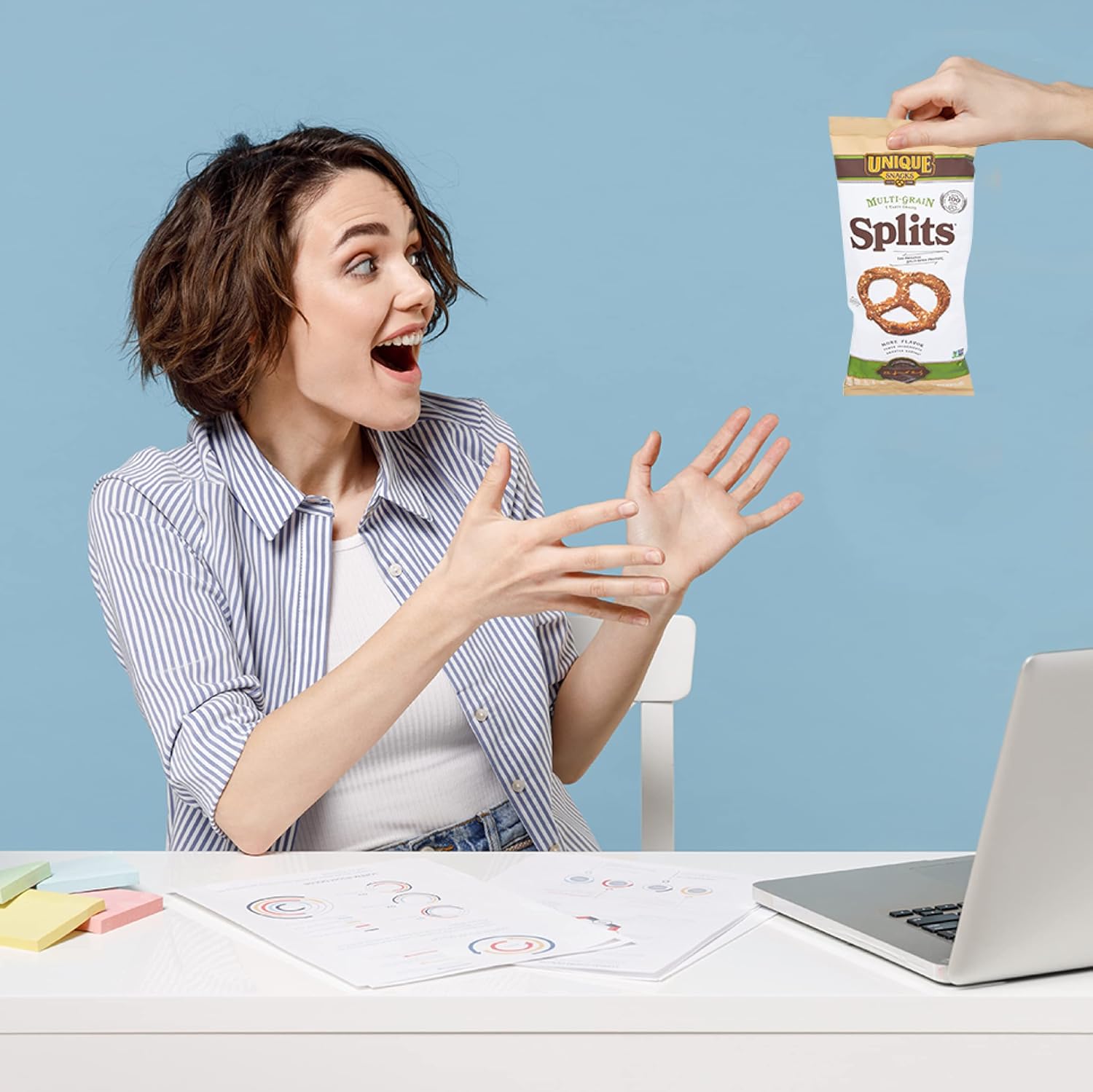 Unique Snacks Multi-Grain Splits Pretzel, Delicious Homestyle Baked Snack Bag, Vegan, OU Kosher, and Non-GMO Food, No Artificial Flavor, 11 Oz. Bag, Pack of 120