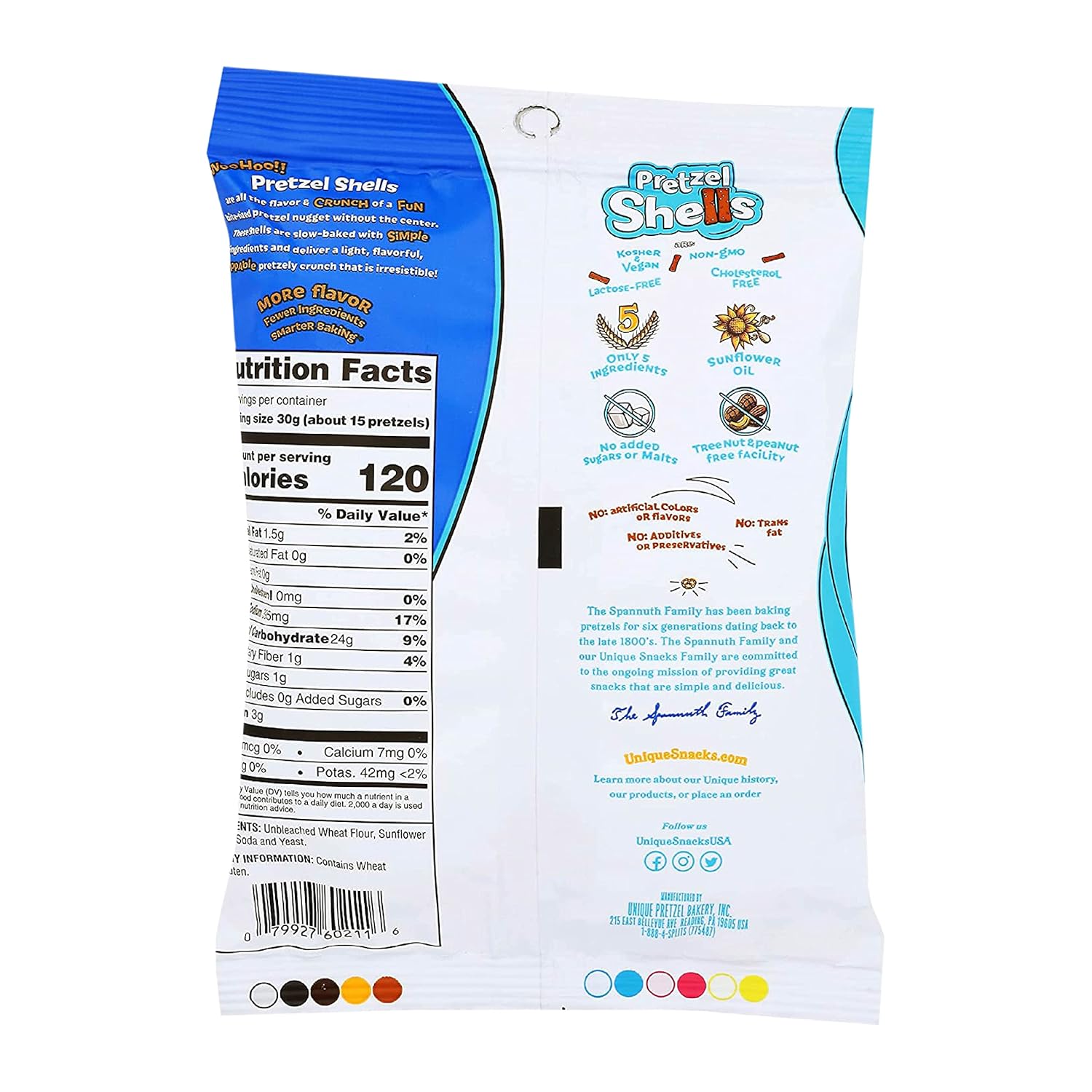 Unique Snacks Original Pretzel Shells, Delicious Homestyle Baked Snack Bag, Vegan, OU Kosher, and Non-GMO Food, No Artificial Flavor, 2.12 Oz. Bag, Pack of 241