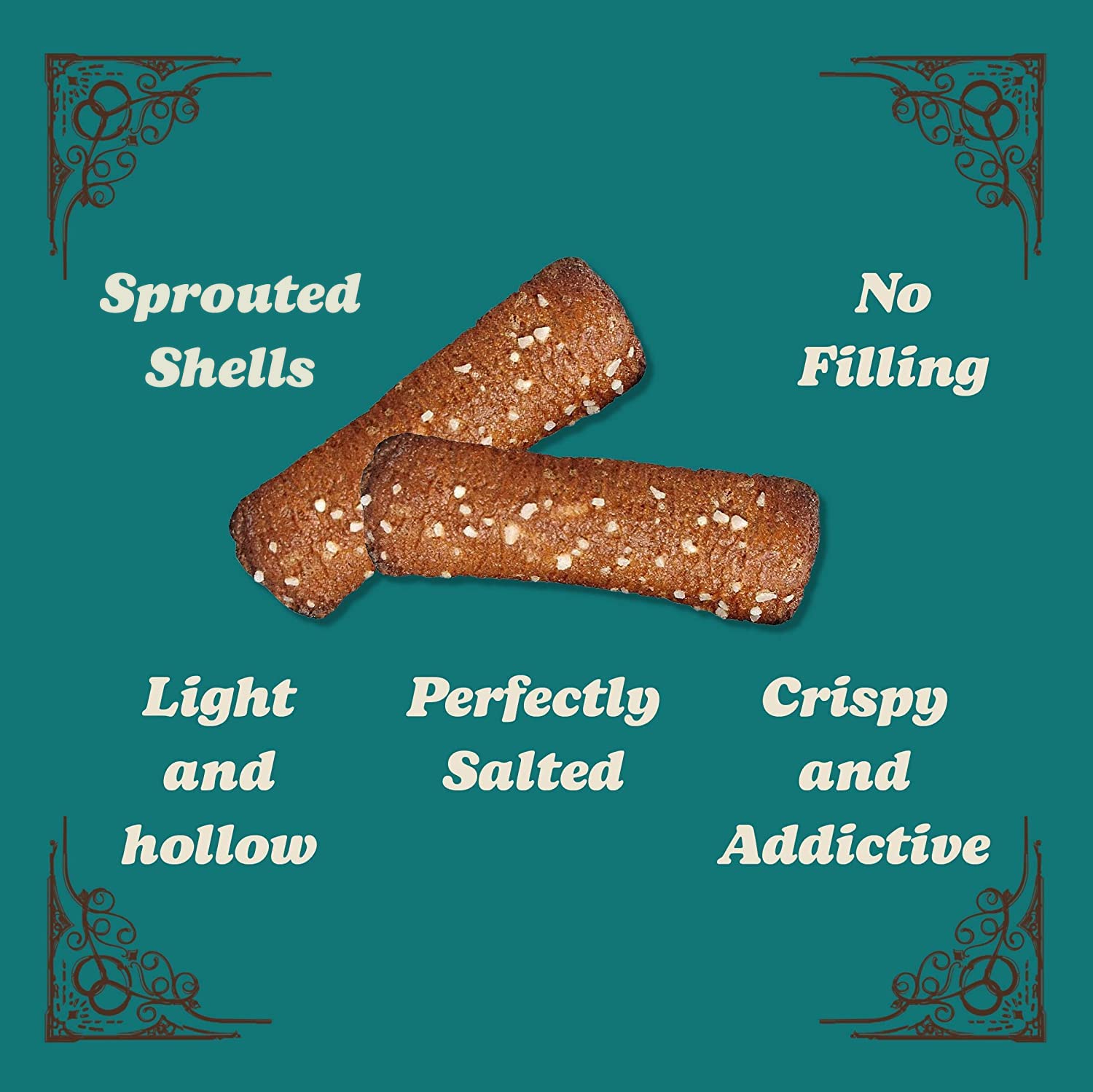 Unique Snacks Sprouted Pretzel Shells, Delicious Homestyle-Baked Snack Bag, Vegan, OU Kosher Pretzels, Non-GMO Office Snacks, 8 Oz. Bag, Pack of 61