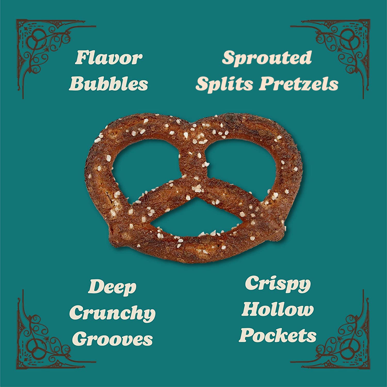 Unique Snacks Sprouted Splits Pretzels, Sprouted Pretzels, Delicious Homestyle Baked Snack Bag, OU Kosher, and Non-GMO Food, No Artificial Flavor, 8 Oz. Bag, Pack of 125