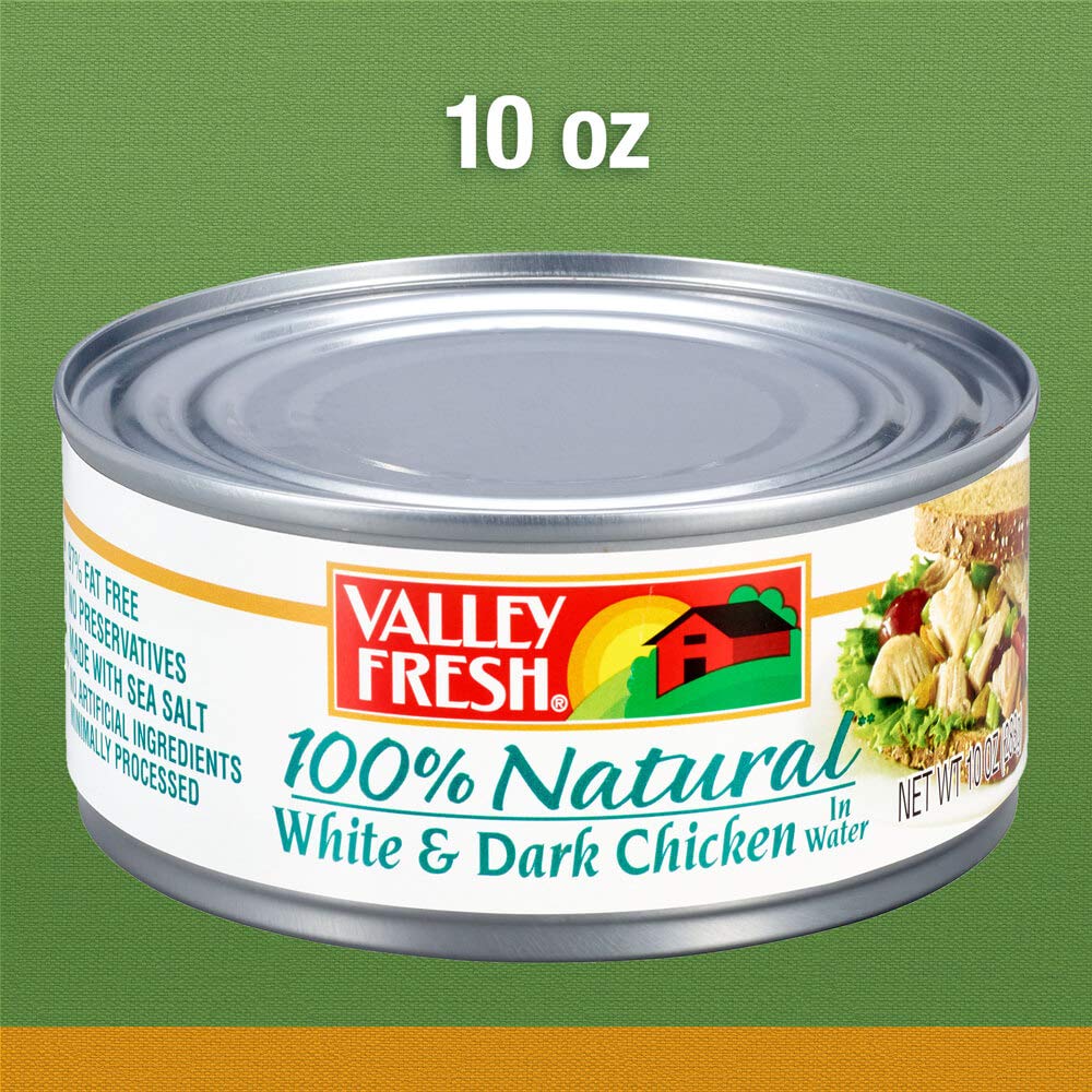 VALLEY FRESH, Chuck Chicken in Water, White & Dark, 10 Ounce (Pack of 12)2