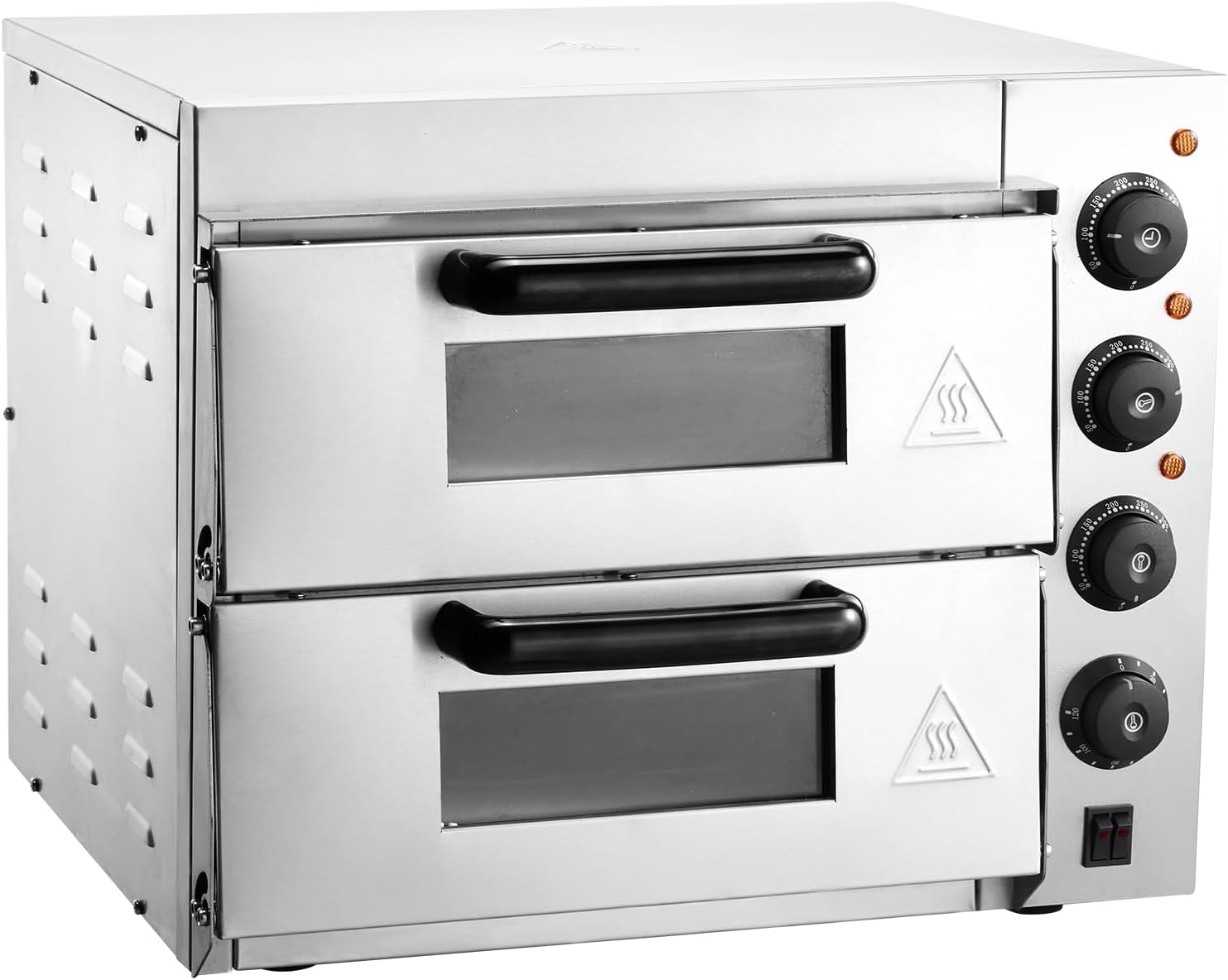 VEVOR Commercial Pizza Oven Countertop, 14 Double Deck Layer, Stainless Steel Electric Pizza Oven with Stone and Handle, Multipurpose Indoor Pizza Maker for Restaurant Home Pretzels Baked11