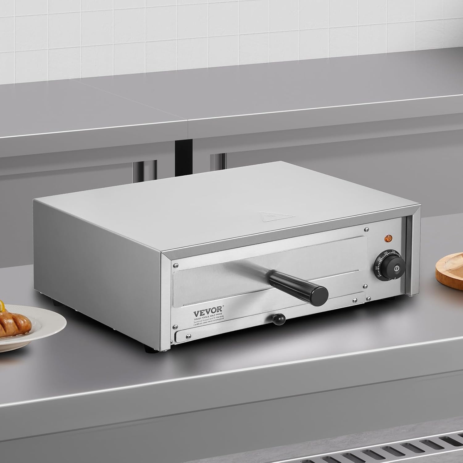 VEVOR Countertop Electric Pizza Oven, 12-inch, 1500W, 122-662℉ Temp Range, Stainless Steel Construction and Easy-to-Clean Crumb Tray, Suitable for Both Commercial and Home Use78