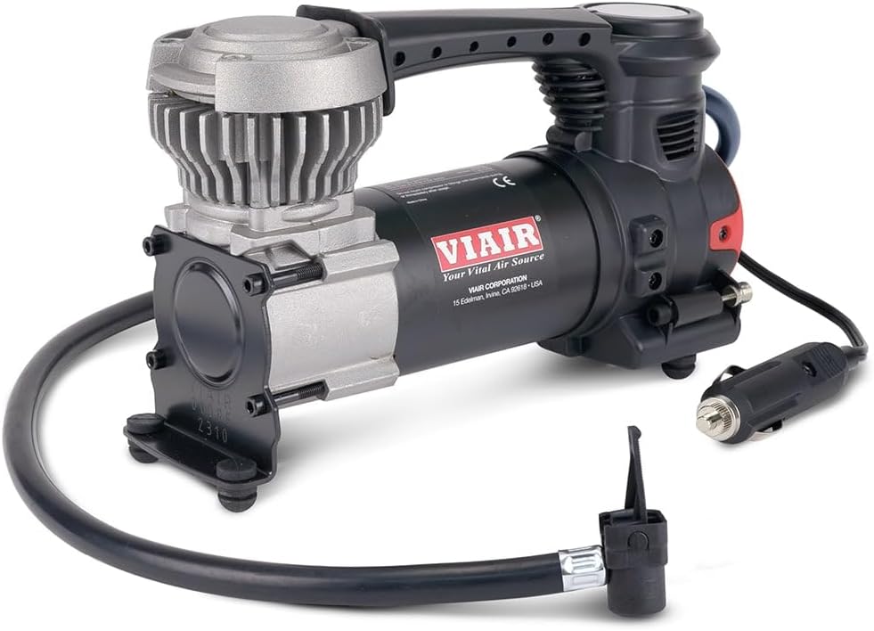 VIAIR 84P - 00084 Tire Inflator Portable Air Compressor for Car, Truck & SUV 12V On Offroad Heavy Duty Pump 60 PSI, Cigarette Plug, Press-On Chuck VIAIR 84P - 00084 Tire Inflator Portable Air Compressor for Car, Truck & SUV | 12V On/Offroad Heavy Duty Pump 60 PSI, Cigarette Plug, Press-On Chuck