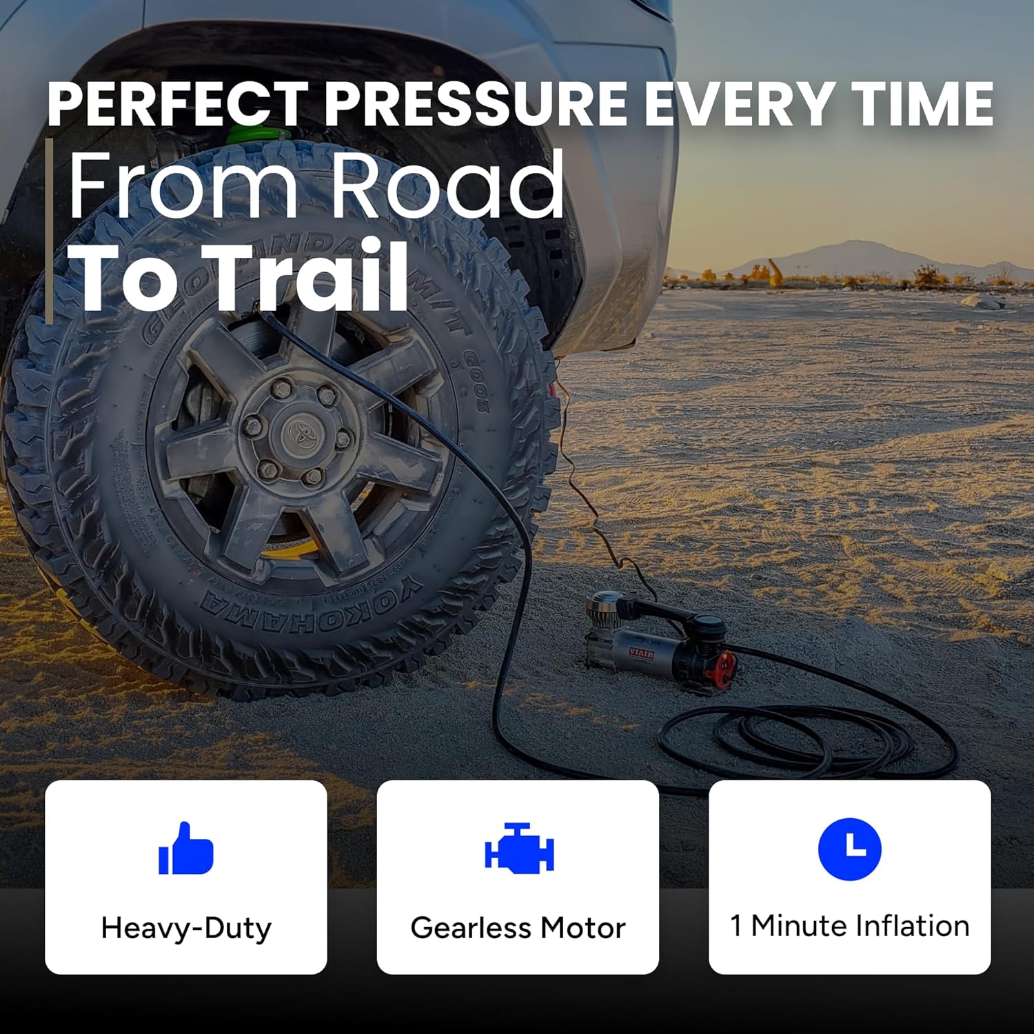 VIAIR Digital EVC85P - Portable Air Compressor Tire Inflator for Car, SUV & Truck Preset Automatic Shut Off Feature 12V Road Tire Pump Air Compressor 60 PSI45