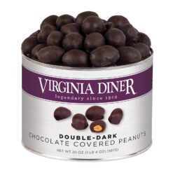 Virginia Diner - Gourmet Natural Double Dipped Dark Chocolate Covered Virginia Peanuts, 20 Ounce Tin