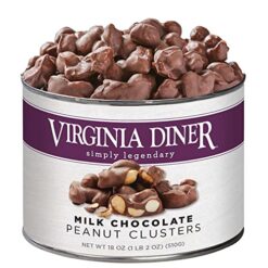 Virginia Diner - Gourmet Natural Milk Chocolate Peanut Clusters, Limited Edition 18 Ounce Tin with Premium Milk Chocolate and Roasted Virginia Peanuts