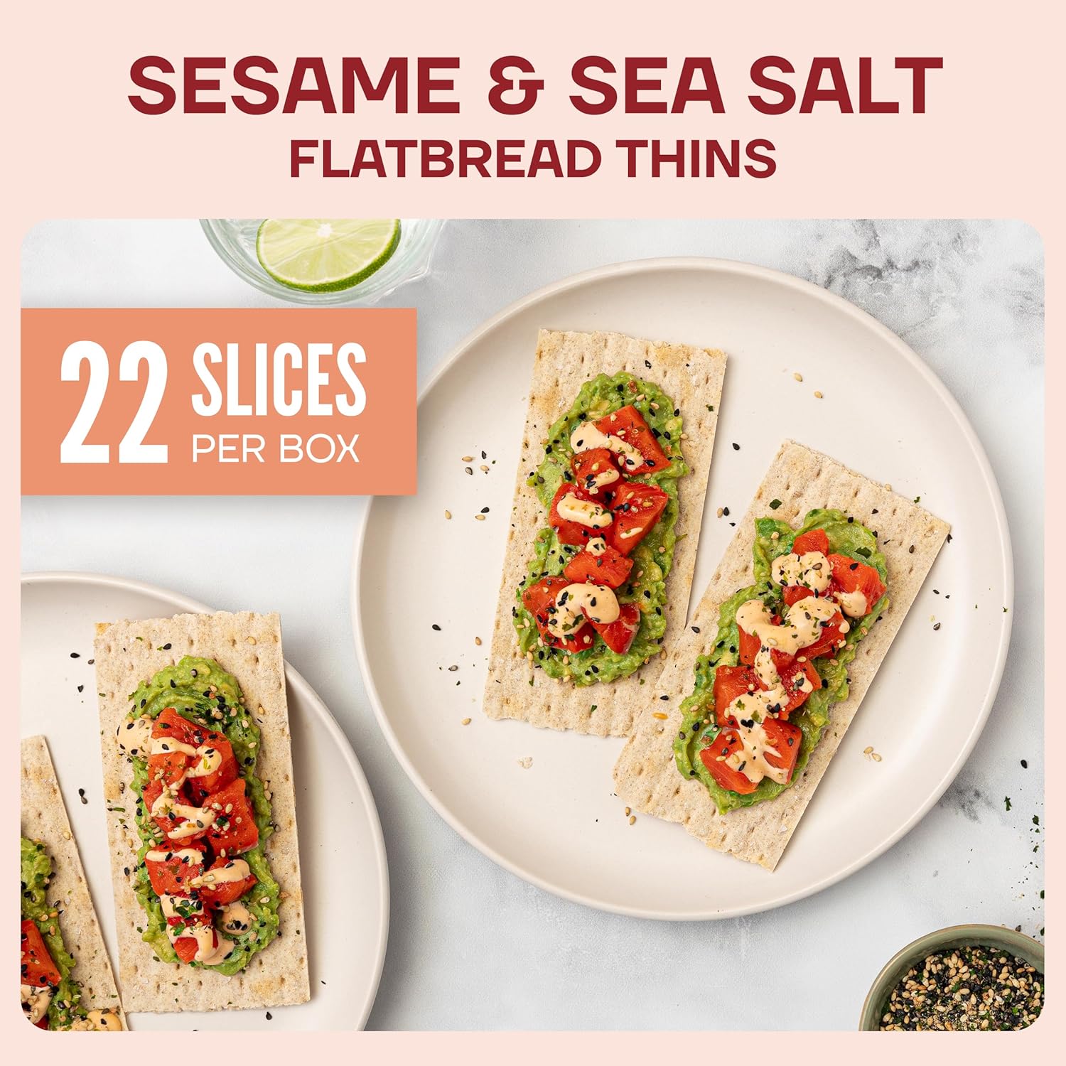 Wasa Sesame & Sea Salt Flatbread Thins, 6.7 oz (Pack of 10), Crackers, Non-GMO Ingredients1