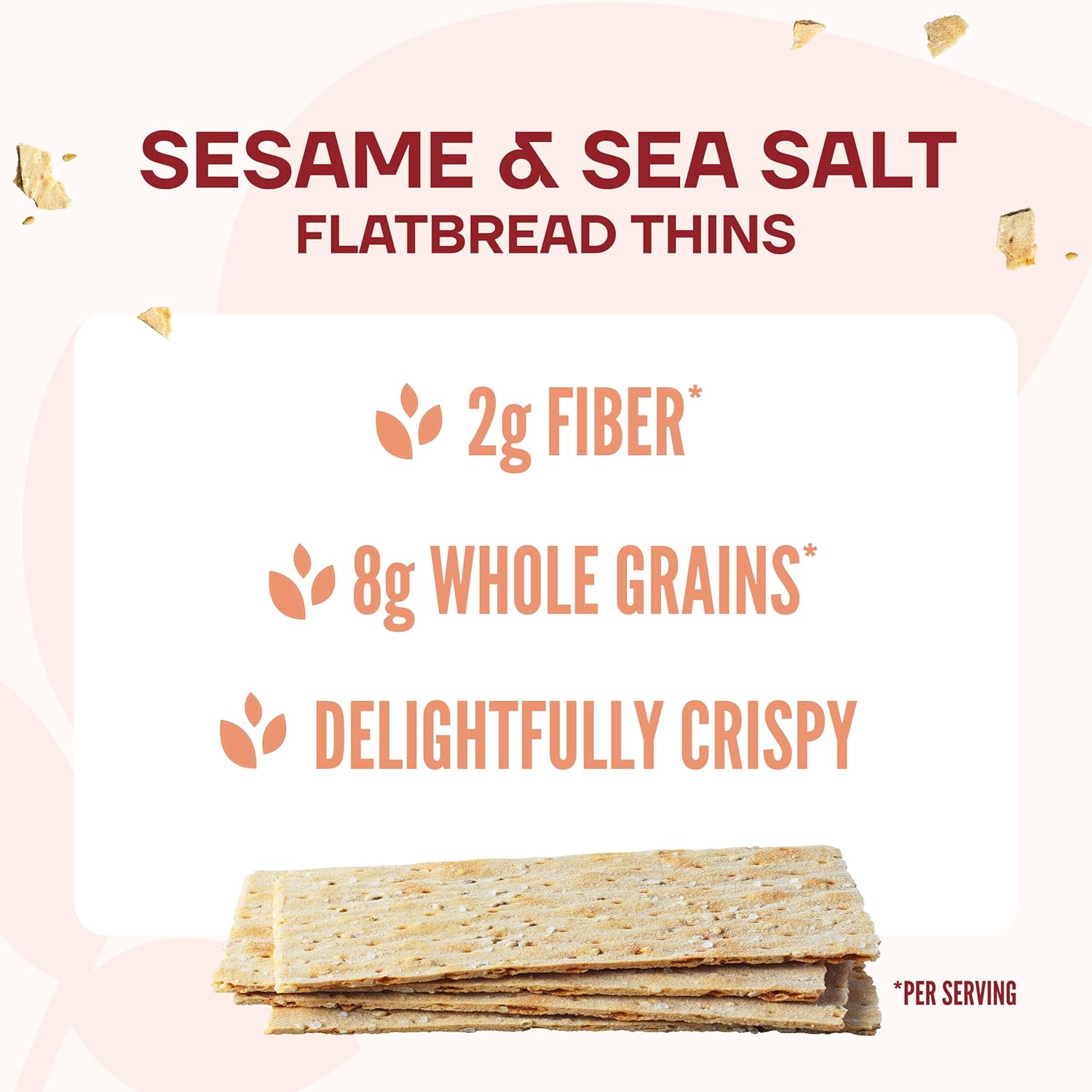 Wasa Sesame & Sea Salt Flatbread Thins, 6.7 oz (Pack of 10), Crackers, Non-GMO Ingredients34