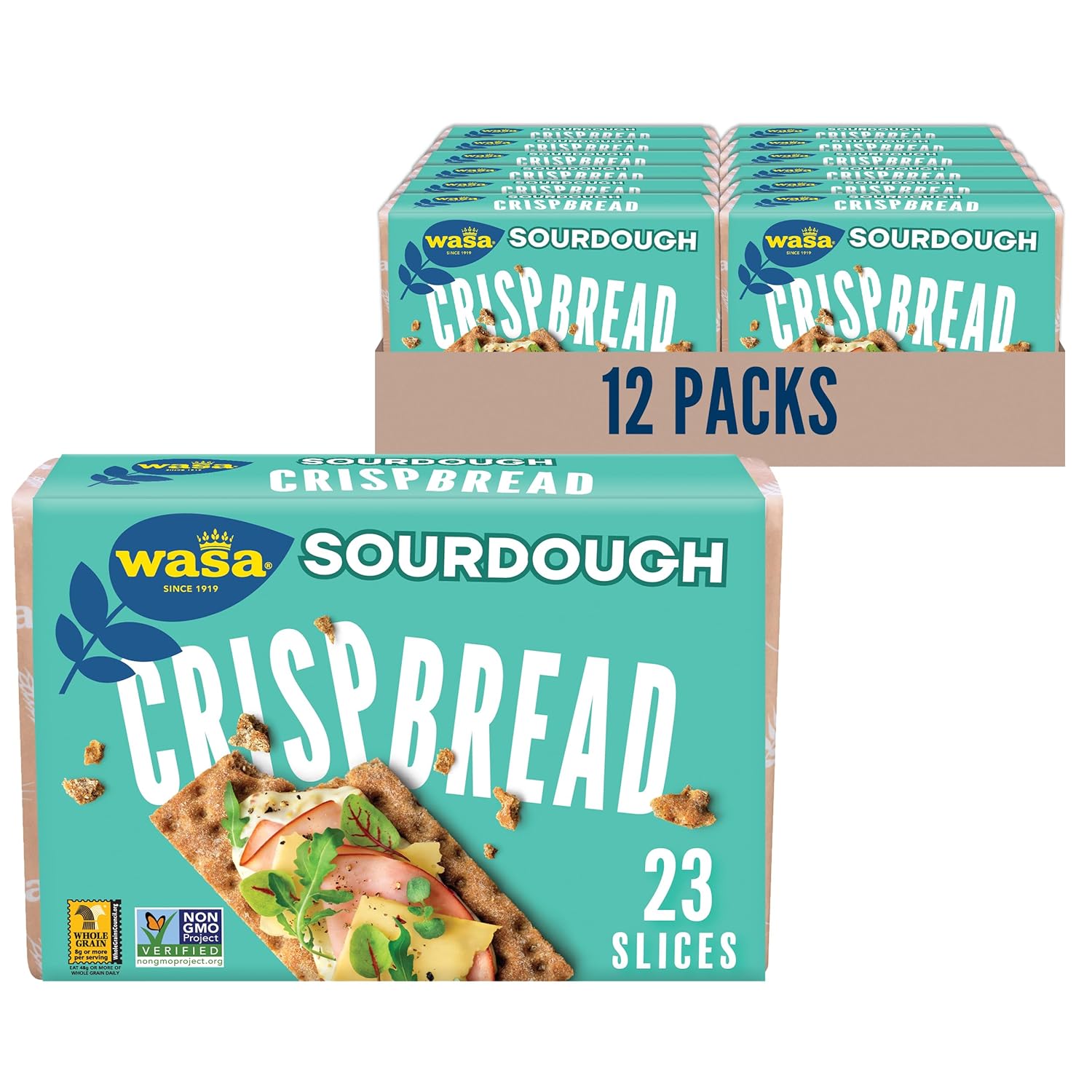 Wasa Sourdough Crispbread, 9.7 oz (Pack of 12), Crackers, Non-GMO Ingredients, Fat Free Wasa Sourdough Crispbread, 9.7 oz (Pack of 12), Crackers, Non-GMO Ingredients, Fat Free