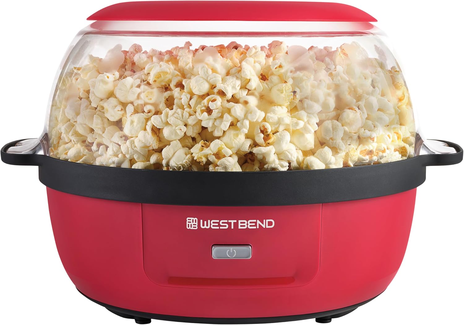 West Bend Stir Crazy Hot Oil Popcorn Popper, Popcorn Maker Machine with Large Serving Bowl Lid and Stirring Rod, 6 Qt, Red West Bend Stir Crazy Hot Oil Popcorn Popper, Popcorn Maker Machine with Large Serving Bowl Lid and Stirring Rod, 6 Qt, Red