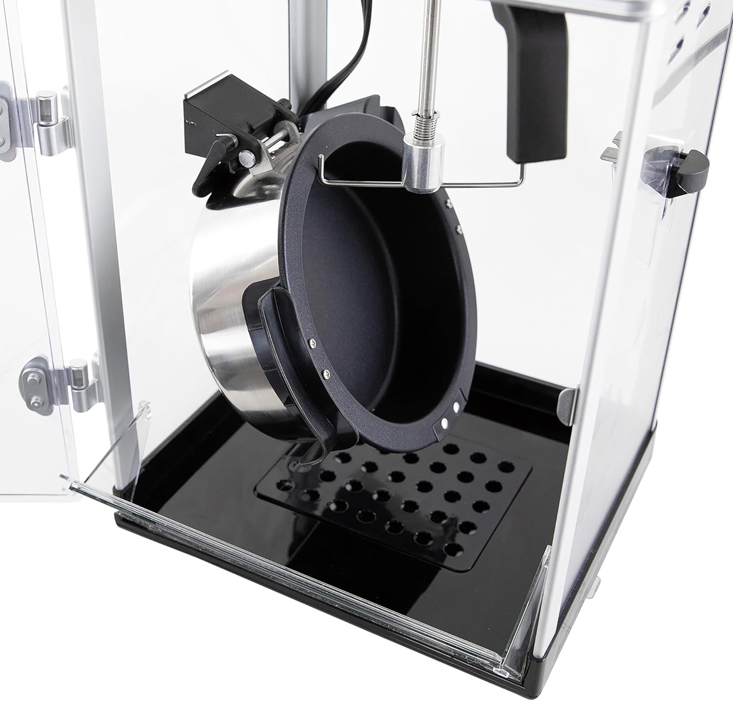 West Bend Stir Crazy Movie Theater Popcorn Popper, Gourmet Popcorn Maker Machine with Nonstick Popcorn Kettle and Popcorn Scoop for Popcorn Machine, 4 Qt., Black-