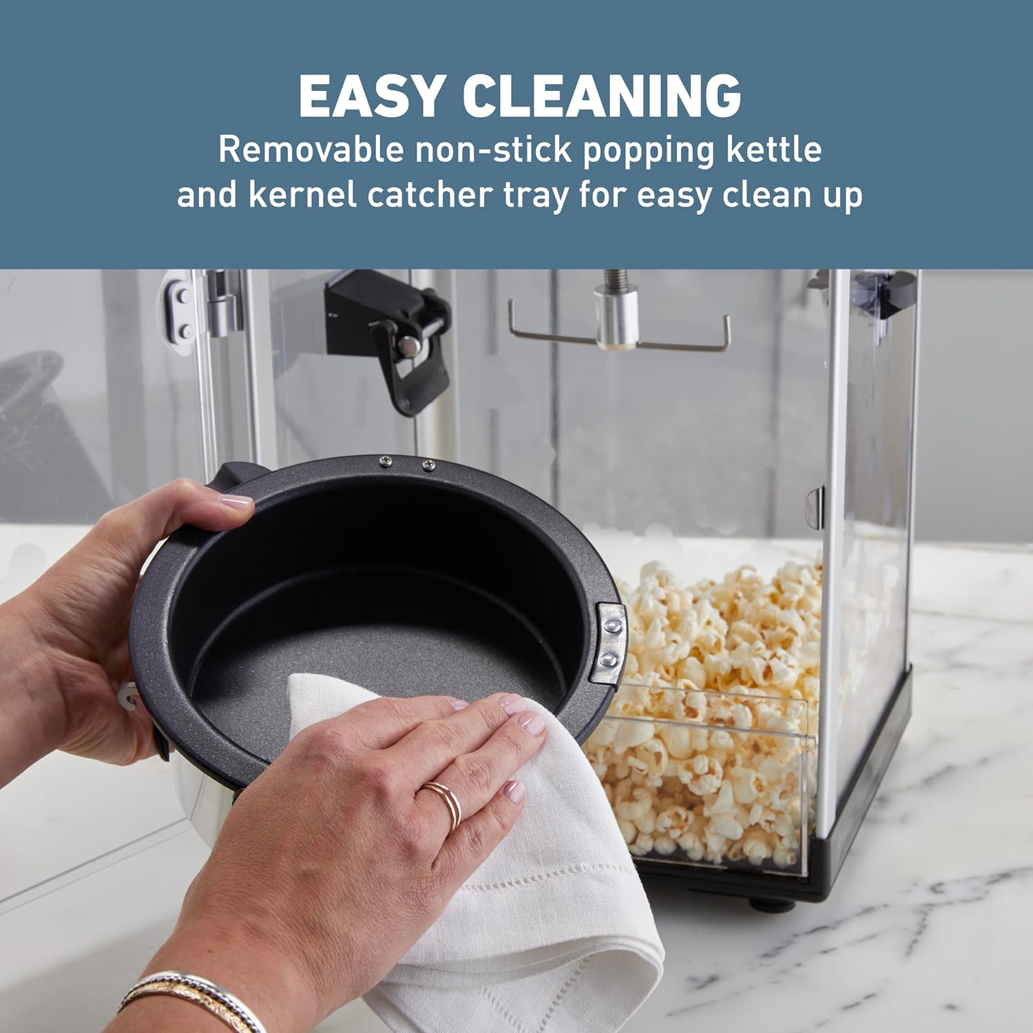 West Bend Stir Crazy Movie Theater Popcorn Popper, Gourmet Popcorn Maker Machine with Nonstick Popcorn Kettle and Popcorn Scoop for Popcorn Machine, 4 Qt., Black8