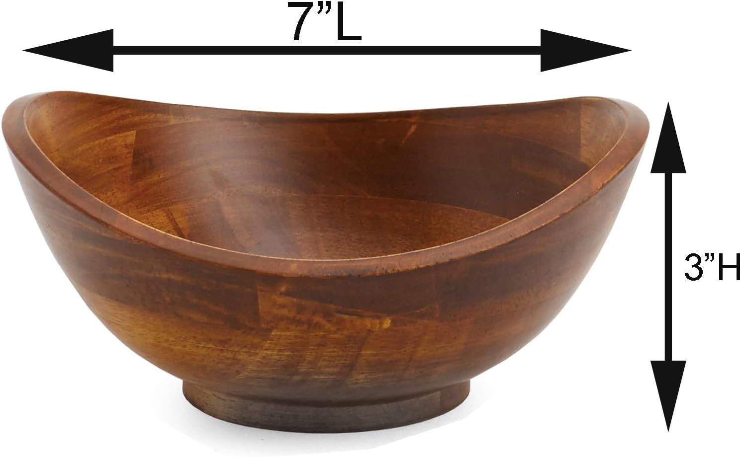 Woodard & Charles Set of 4 Individual Wood Serving Bowls for Salad, Fruit, Snacks, Nuts Candy and More, 7 x 6 1 2 x 36