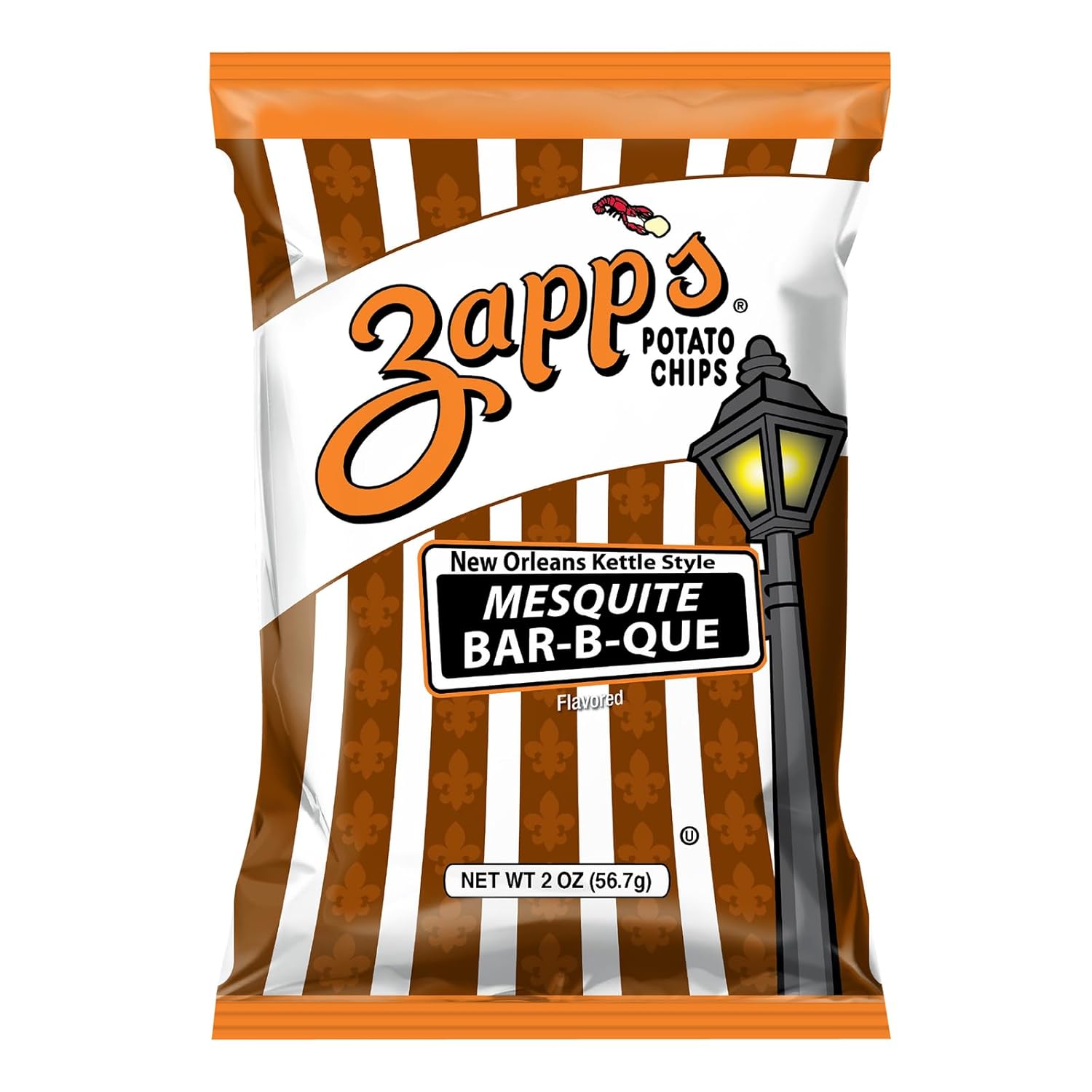 Zapp’s New Orleans Kettle-Style Potato Chips Mesquite BBQ Flavor (2 oz Bags, 25 Count), Crunchy Chips with a Spicy Kick, Perfect On-The-Go, Gluten Free Snack. Zapp’s New Orleans Kettle-Style Potato Chips Mesquite BBQ Flavor (2 oz Bags, 25 Count), Crunchy Chips with a Spicy Kick, Perfect On-The-Go, Gluten Free Snack