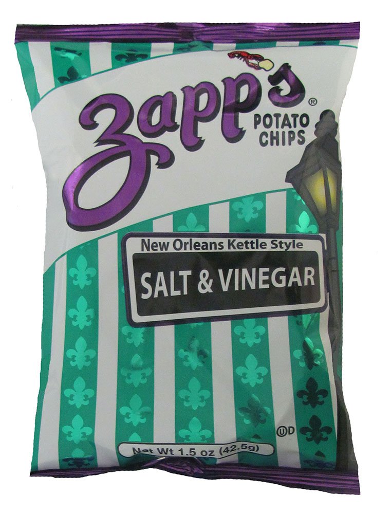 Zapp’s New Orleans Kettle-Style Potato Chips, Salt and Vinegar – Crunchy Chips with a Bold Flavor, Great for Lunches or Snacking on the Go, 1.5 oz. Bag (Pack of 30) Zapp’s New Orleans Kettle-Style Potato Chips, Salt and Vinegar – Crunchy Chips with a Bold Flavor, Great for Lunches or Snacking on the Go, 1.5 oz. Bag (Pack of 30)