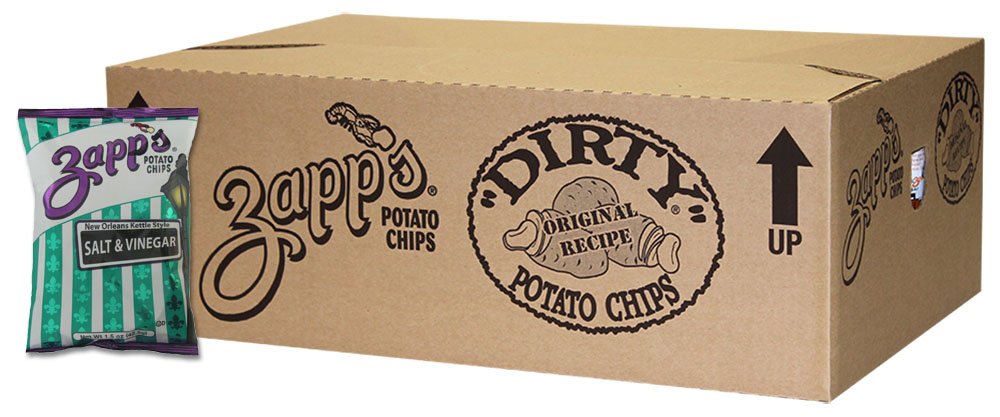 Zapp’s New Orleans Kettle-Style Potato Chips, Salt and Vinegar – Crunchy Chips with a Bold Flavor, Great for Lunches or Snacking on the Go, 1.5 oz. Bag (Pack of 30)1