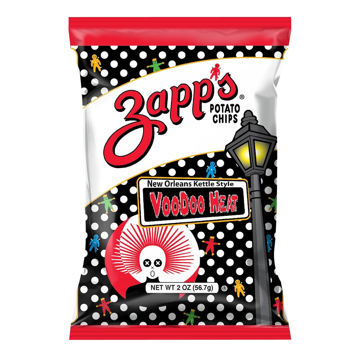 Zapp’s New Orleans Kettle-Style Potato Chips Voodoo Heat Flavor (2 oz Bags, 25 Count) – Crunchy with a Spicy Kick – Perfect On-The-Go, Gluten Free Snack Zapp’s New Orleans Kettle-Style Potato Chips Voodoo Heat Flavor (2 oz Bags, 25 Count) – Crunchy with a Spicy Kick – Perfect On-The-Go, Gluten Free Snack