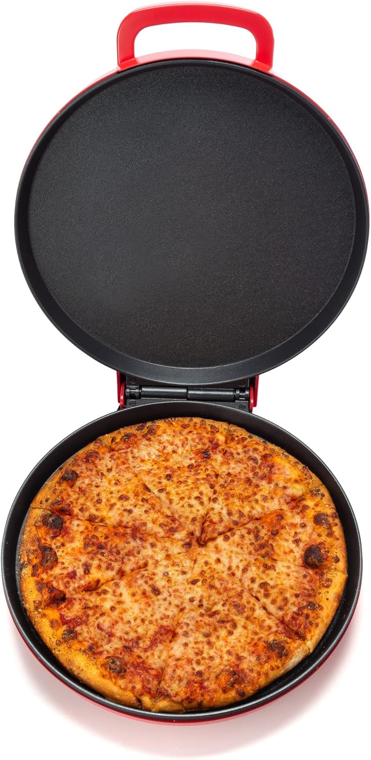 Zenith Versa Grill Non-Stick Pizza Maker Machine For Home, Calzone Maker, Pizza Oven Converts to Electric indoor Grill, Red11