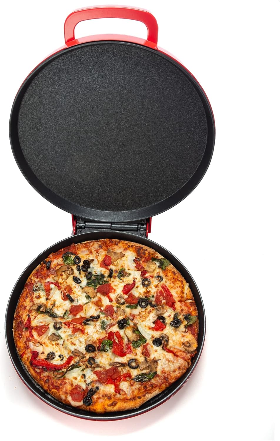 Zenith Versa Grill Non-Stick Pizza Maker Machine For Home, Calzone Maker, Pizza Oven Converts to Electric indoor Grill, Red3
