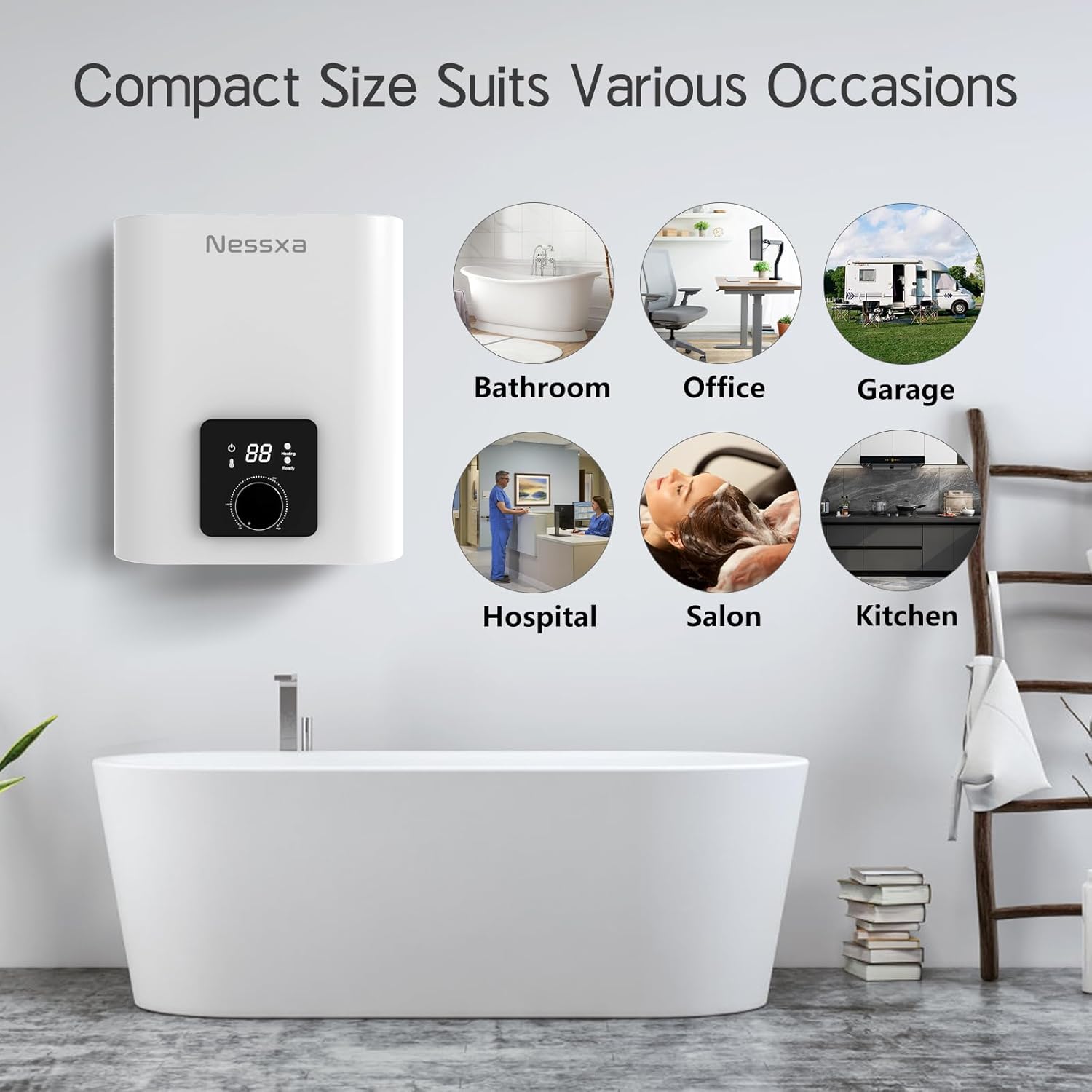 1.6 Gallon Electric Mini Tank Water Heater, 110V 1500W Instant Hot Water Heater, Compact Electric Storage Water Heater, Point of Use On Demand Under Sink Water Heater for Home Kichen Bathroom7