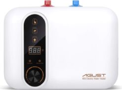 110V-120V 1.5Kw Instant Electric Hot Water Heater Under Kitchen Small Tank 2.5-3.0 Gallon Storage,Rv Trailer Instant Counter Compact Point-of-Use,2 PCs 16” Long 1/2”FIP Stainless Steel Water Hose 11L