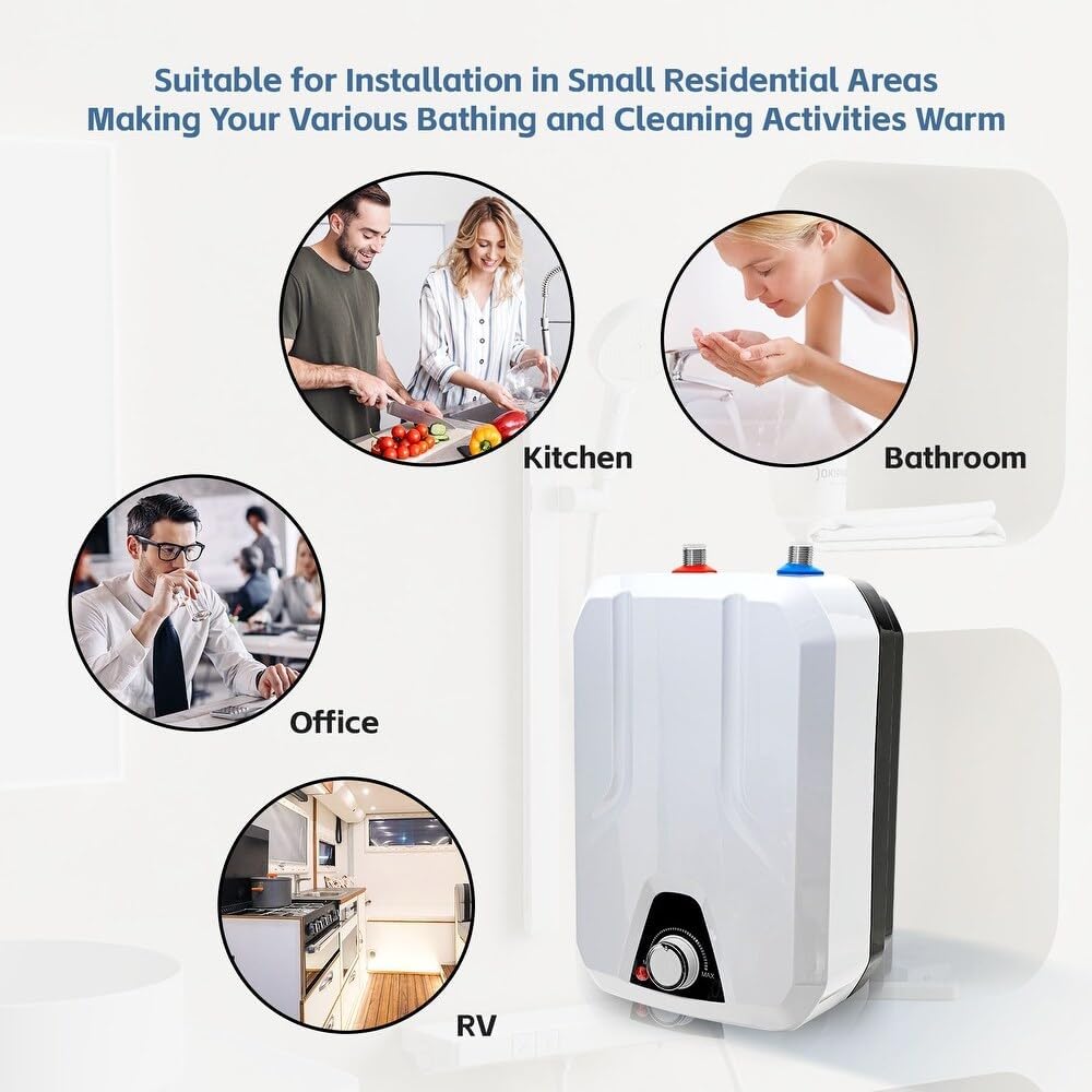 110V-120V 1.5Kw Small Under Sink Tank 2.16Gallon Water Heater Hot Storage,Mini Instant Electric RV TR Trailer Kitchen Compact Point-of-Use, (2.16gallon)0