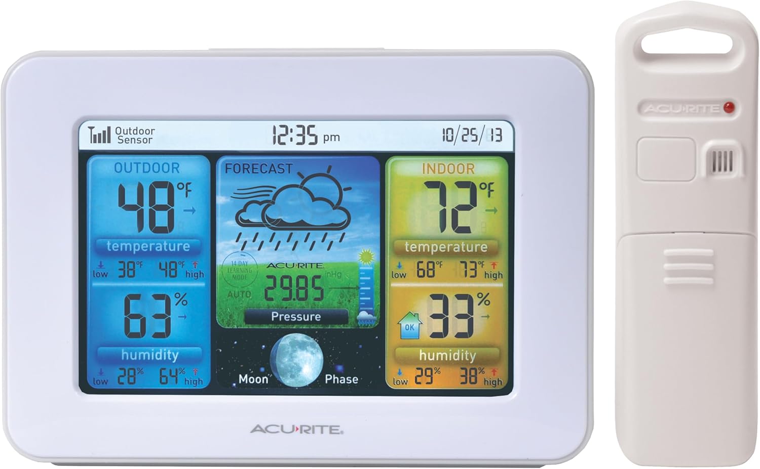 AcuRite 02041M Color Weather Station with Forecast, Temperature, Humidity,White AcuRite 02041M Color Weather Station with Forecast, Temperature, Humidity,White
