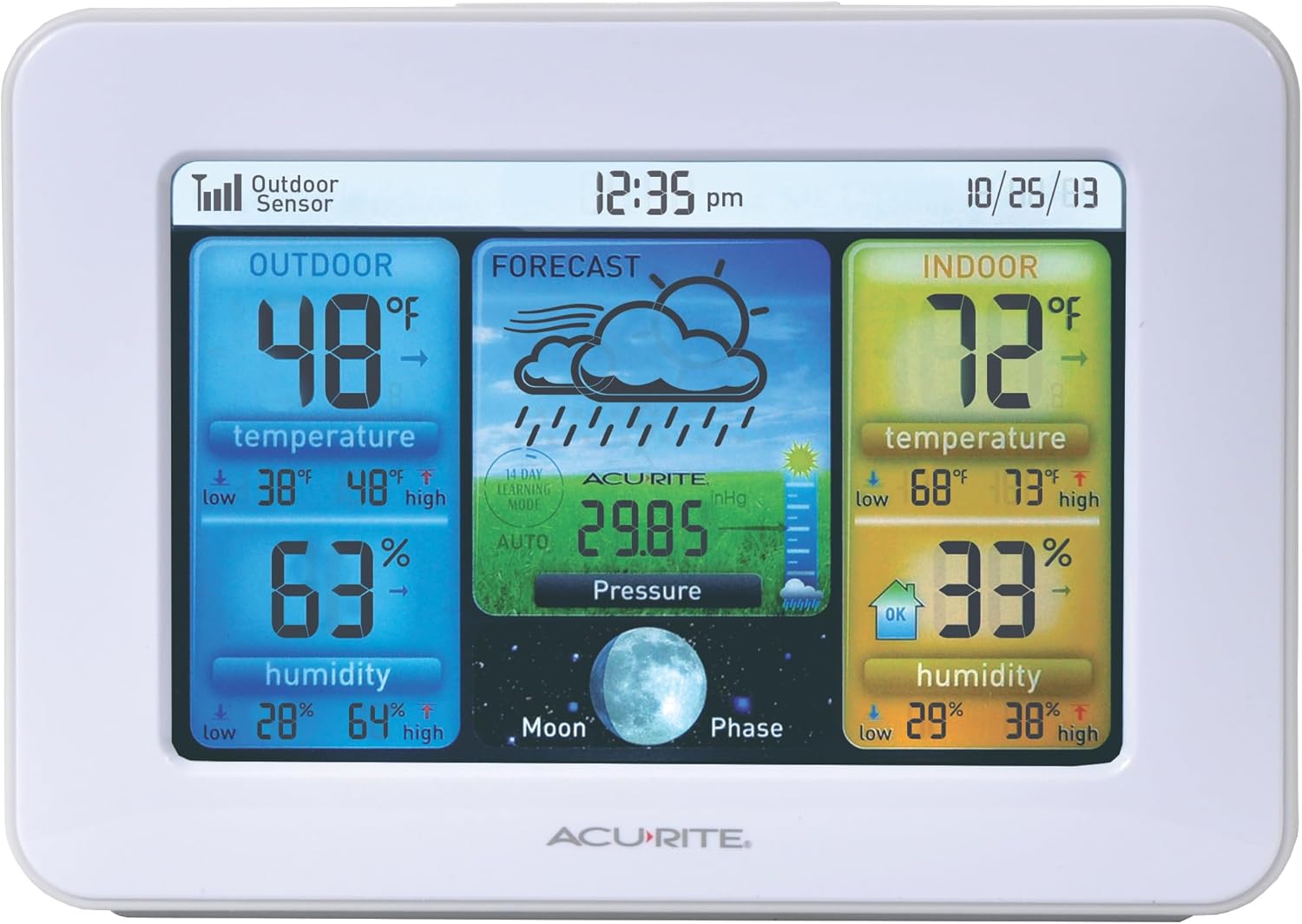 AcuRite 02041M Color Weather Station with Forecast, Temperature, Humidity,White6
