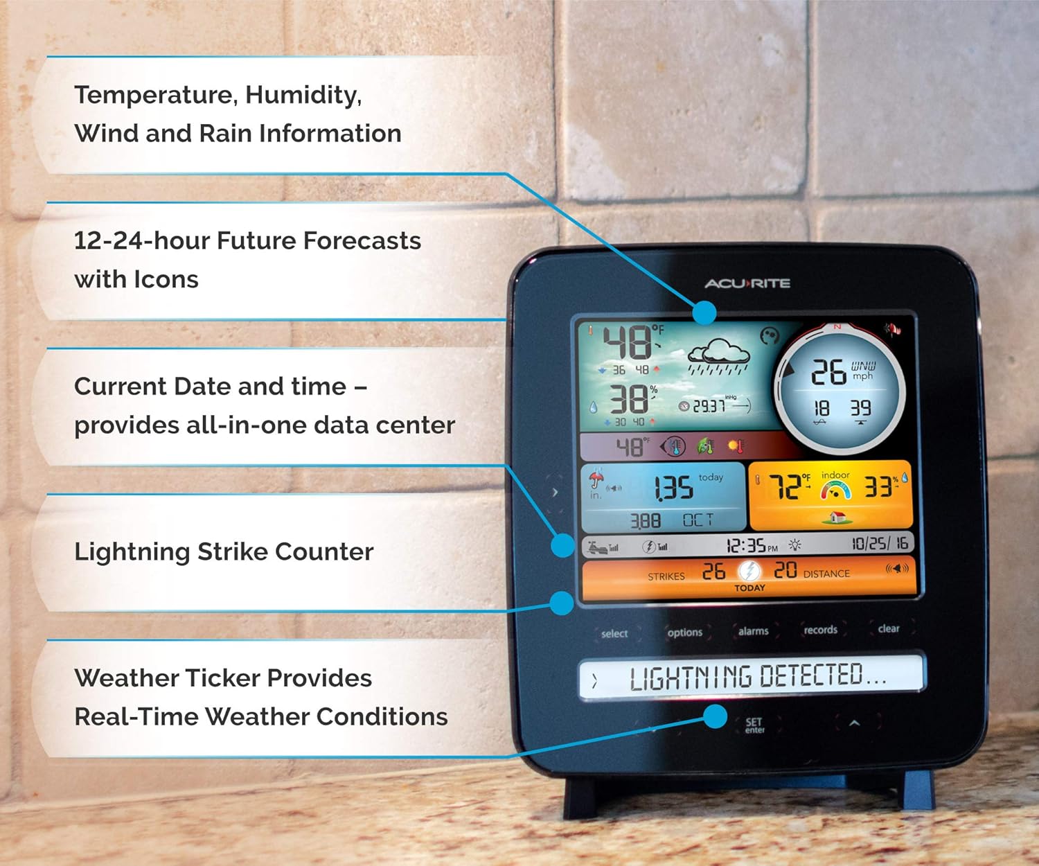 AcuRite Iris (5-in-1) Professional Weather Station with LCD Display and Lightning Detection1