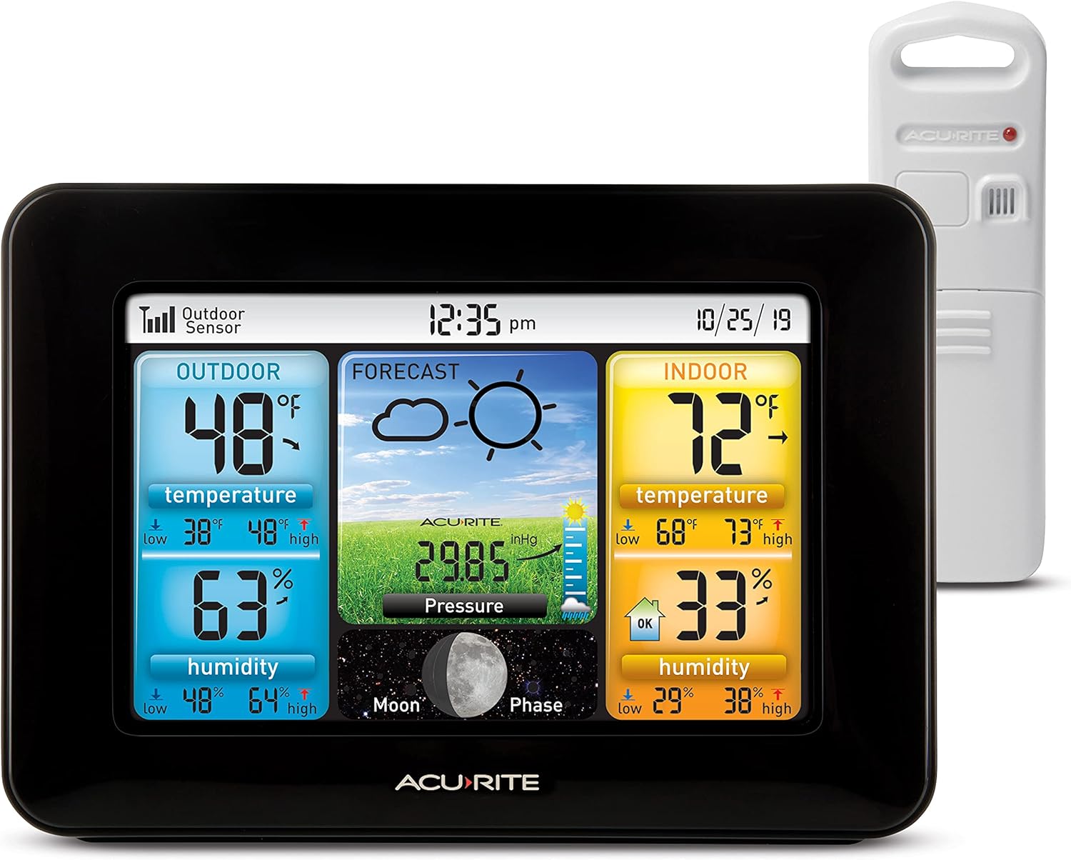 AcuRite Wireless Home Weather Station with Color Display, Indoor Outdoor Thermometer and Temperature Sensor AcuRite Wireless Home Weather Station with Color Display, Indoor Outdoor Thermometer and Temperature Sensor